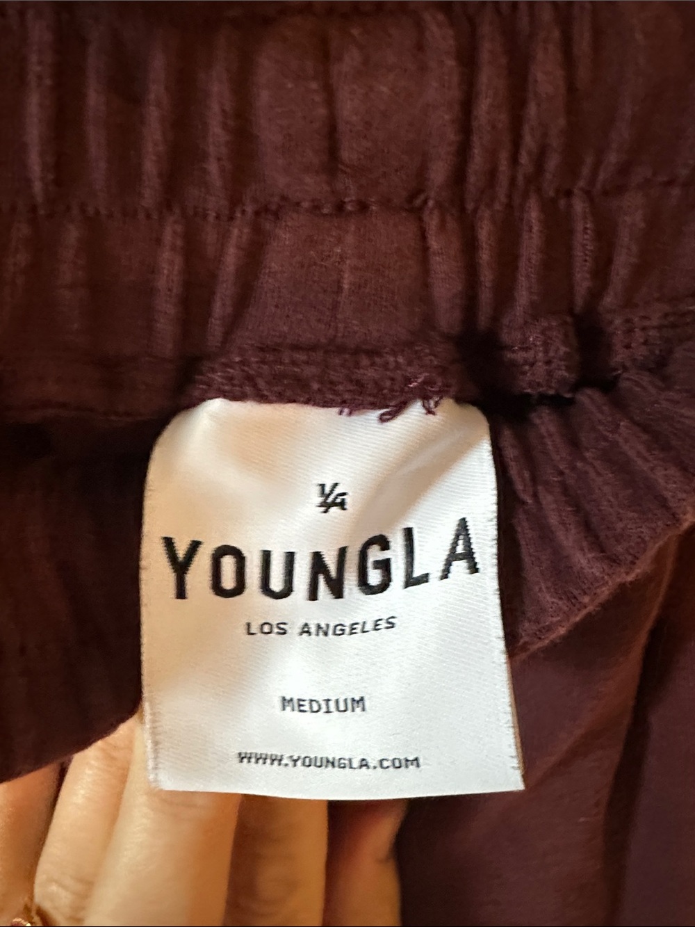 Youngla Burgundy Jogger Sweatpants - Casual Drawstring Pants - Picture 2 of 4